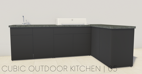 CUBIC OUTDOOR KITCHEN 05 - freier Schenkel + freier Schenkel