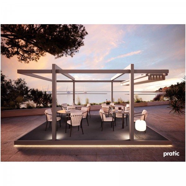 Pratic Pergola Phönix Air 4,50 x 4,50m mit Schutzdach und LEDs