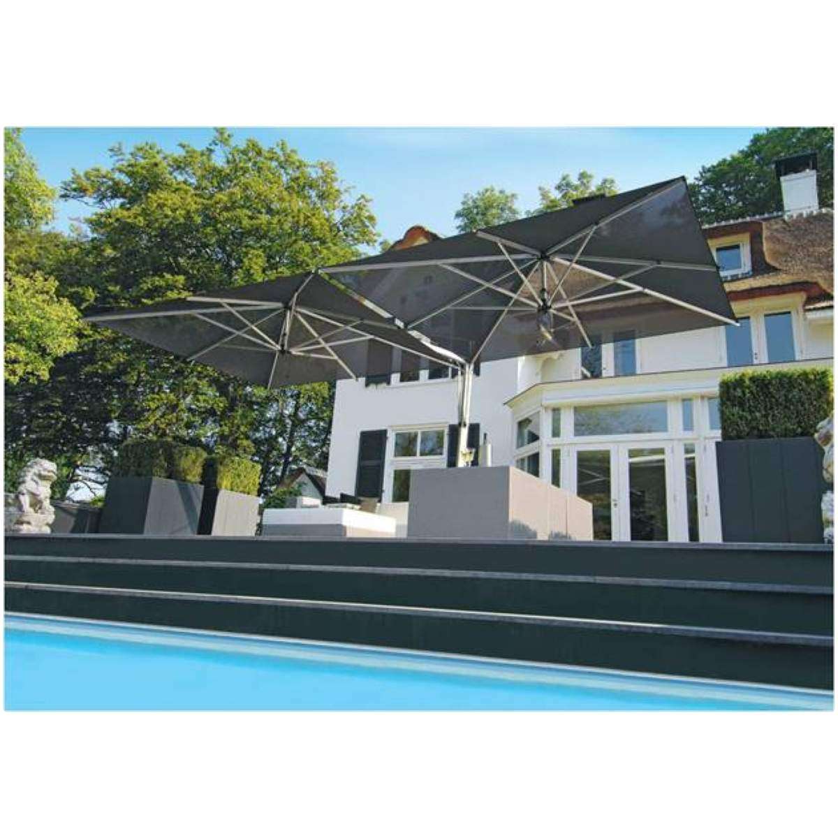 FIM doppelter Ampelschirm Doppio 6 x 4 Meter Sonnenschirm inklusive