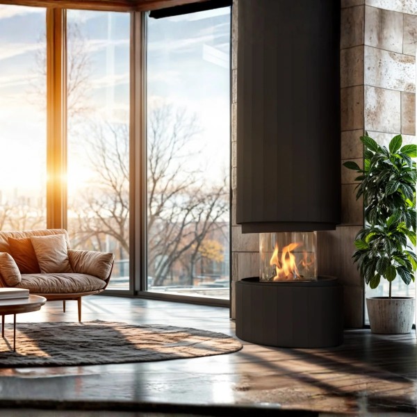 Planika PILLAR – hängender Design-Ethanolkamin mit COMET BEV® Brenner