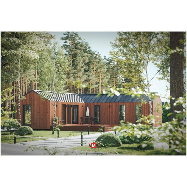 LE TinyHouse "Haven L" - groß - Fertighaus mit 80 m² (LxBxH) 12,00 x 12,00 x 3,85 m L-förmig