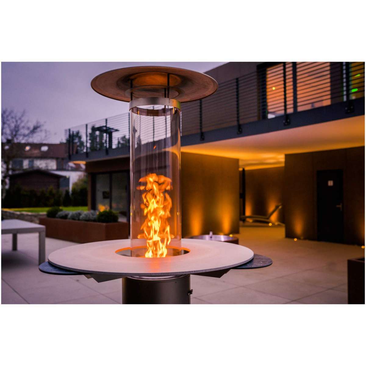 75.000 BTU Terrassenheizstrahler Outdoor – Pelletheizung Mit Glasfenster Für Garten, Terrasse & Gewerbe