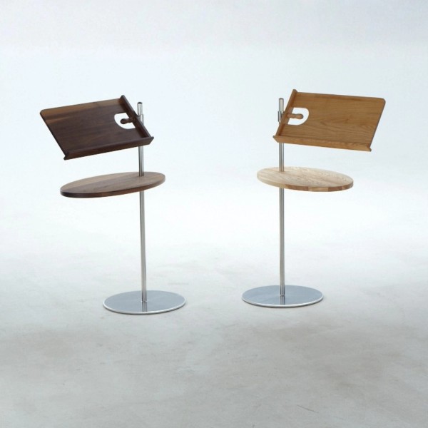 First Class Holz Beistelltisch DOS Buchhalter – Edelstahl & Holz