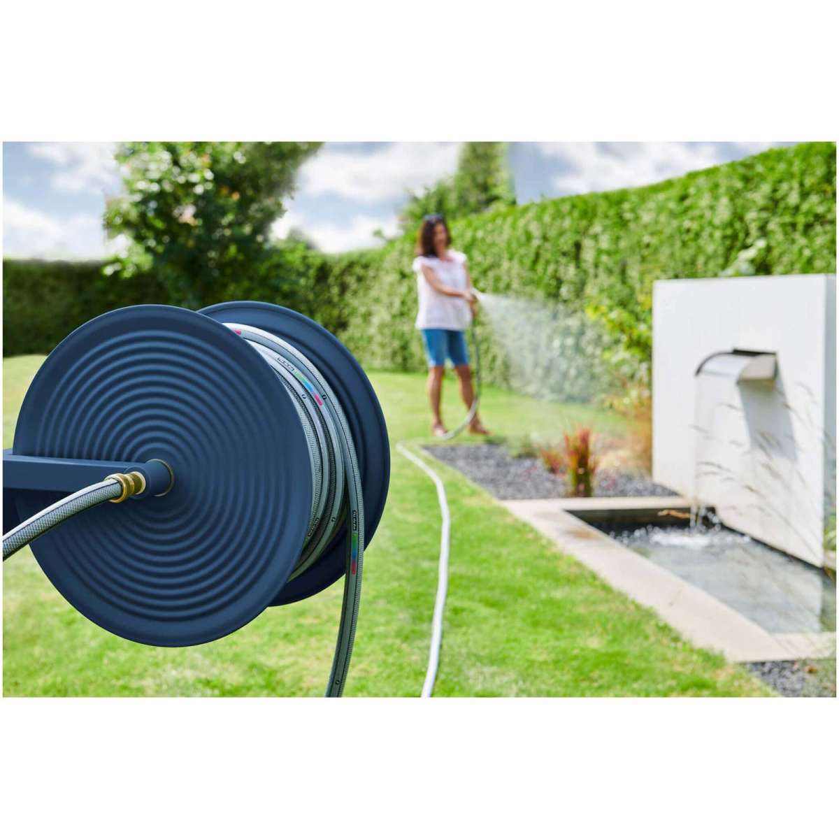 ELDURA Premium Wand-Schlauchtrommel aus V2A Edelstahl – Langlebig & Hochwertig