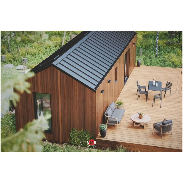 LE TinyHouse "Haven" - Fertighaus mit 48 m² (LxBxH) 12,00 x 4,00 x 3,85 m