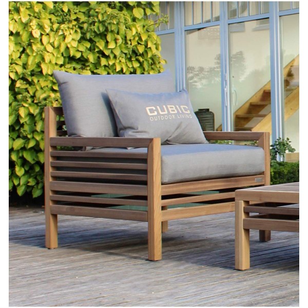 Cubic Outdoor Living CUBIC LOUNGE Outdoor Lounge Sessel aus Holz wetterfest